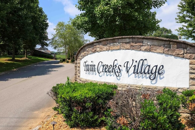 view of community sign