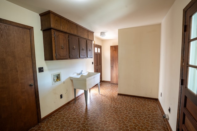 laundry area featuring cabinets and hookup for a washing machine