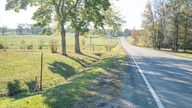 view of road featuring a rural view