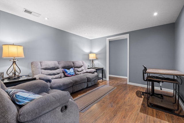 living room featuring hardwood / wood-style floors