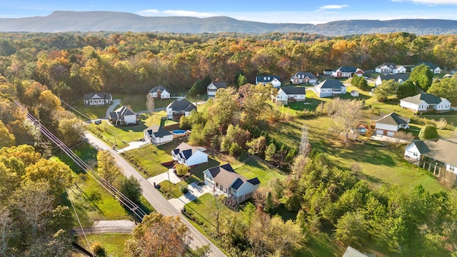 drone / aerial view with a mountain view