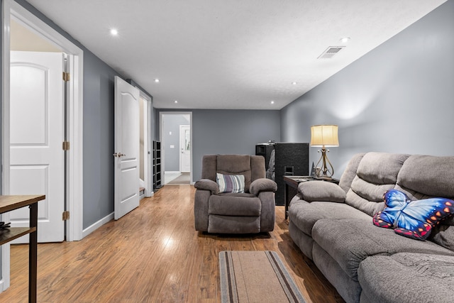 living room featuring hardwood / wood-style flooring