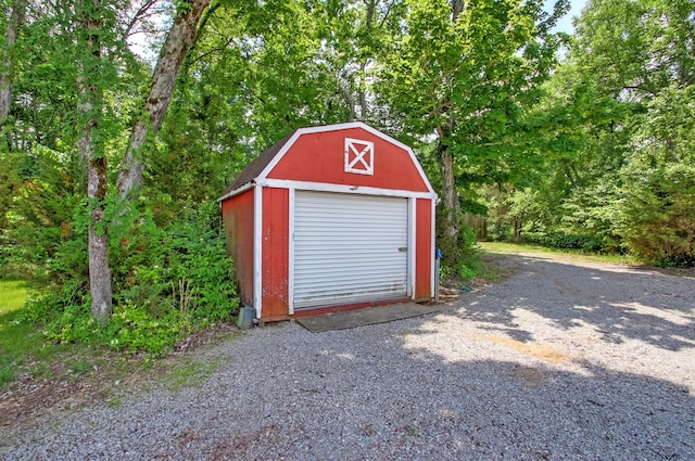 view of outdoor structure with a garage