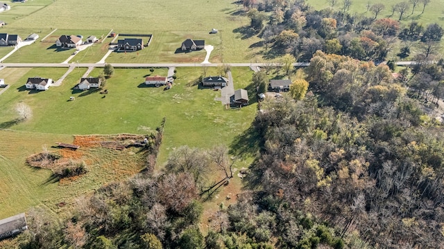 bird's eye view with a rural view