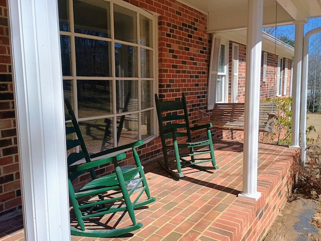 view of patio / terrace with a porch