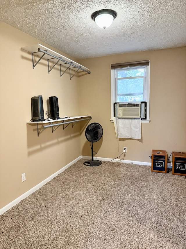 walk in closet featuring carpet floors and cooling unit