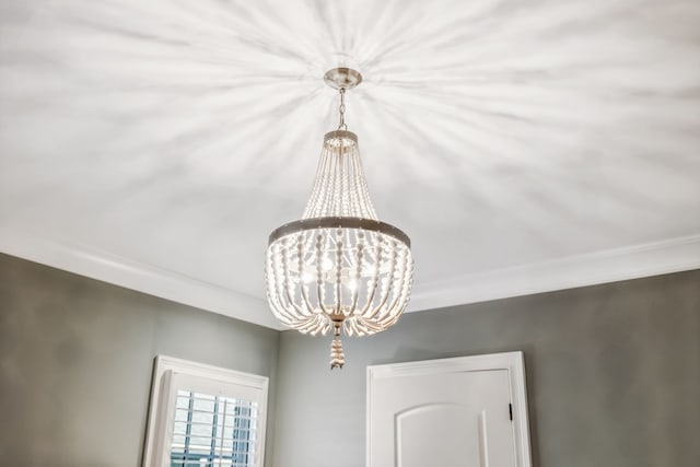 room details with a notable chandelier