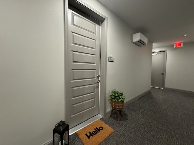 entrance to property with an AC wall unit