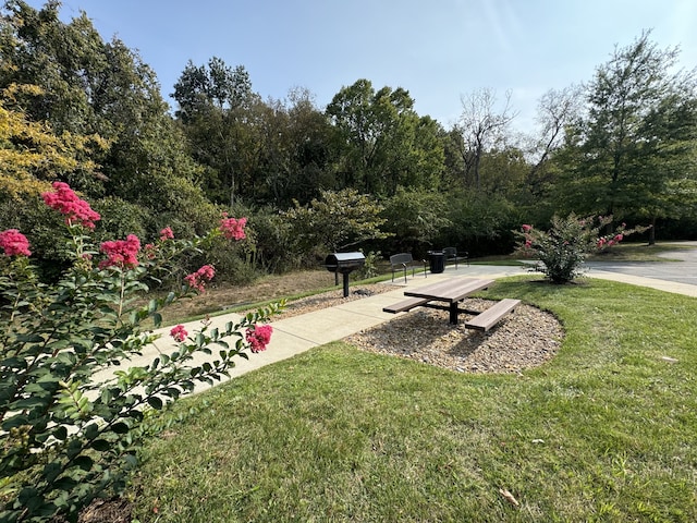 view of home's community featuring a lawn