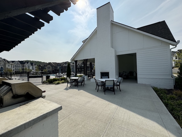 view of patio with area for grilling