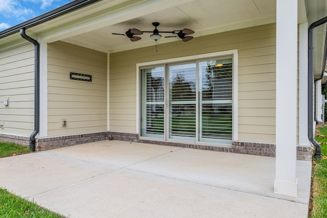 view of patio / terrace with ceiling fan