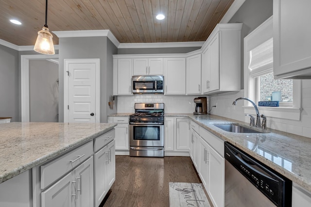 kitchen featuring sink, white cabinets, and stainless steel appliances