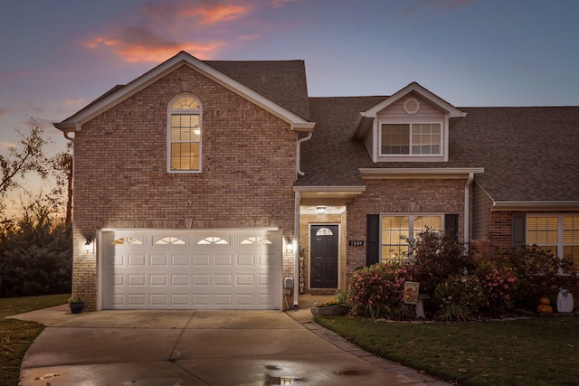 view of property featuring a garage