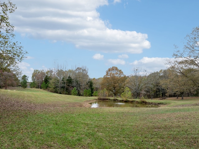 view of yard with a water view