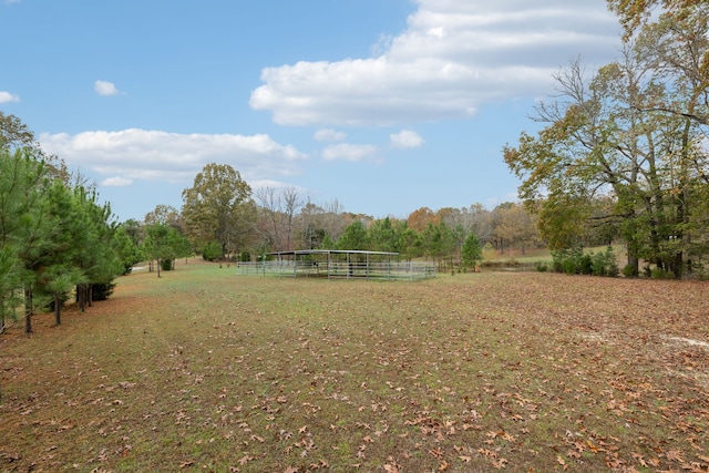 view of yard with a rural view