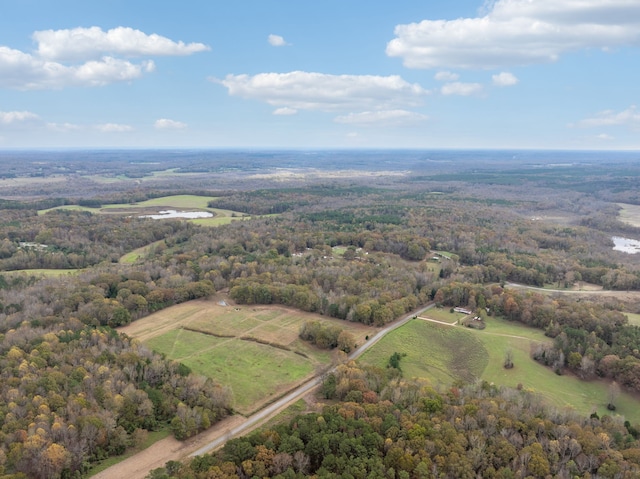 aerial view with a rural view