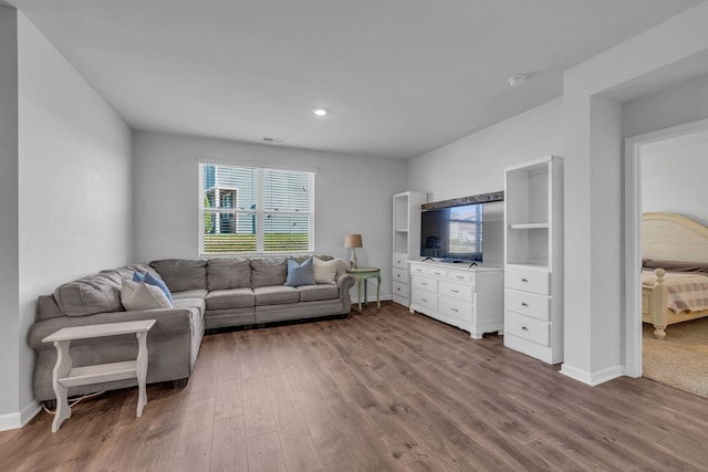 living room featuring hardwood / wood-style floors