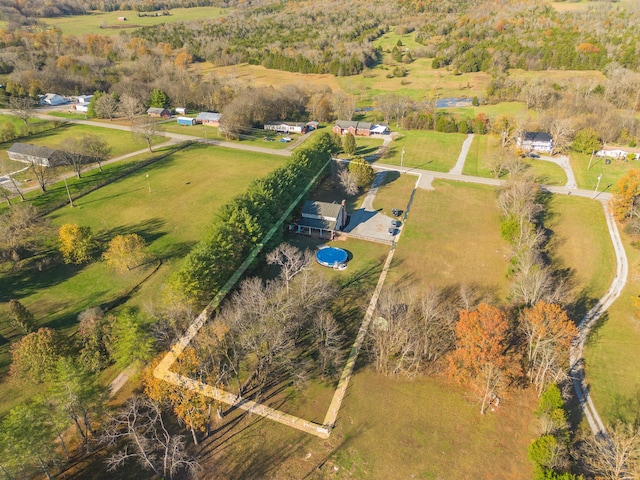 bird's eye view with a rural view