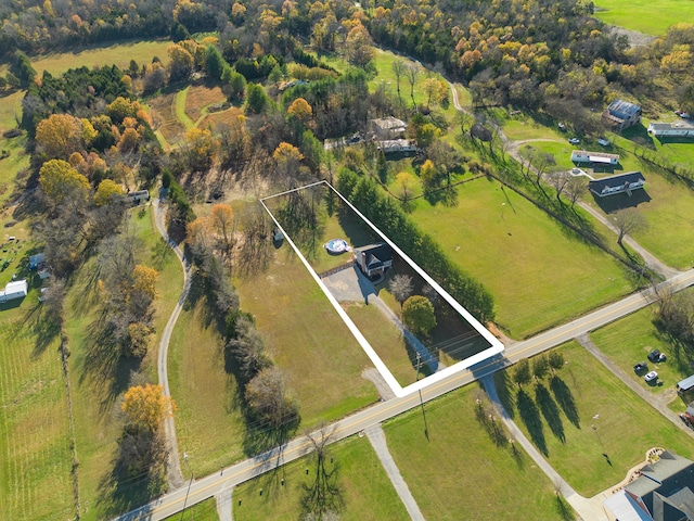 drone / aerial view featuring a rural view