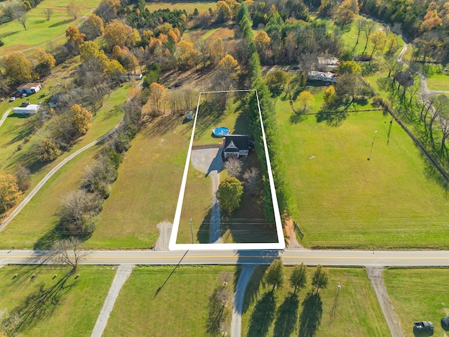 aerial view with a rural view