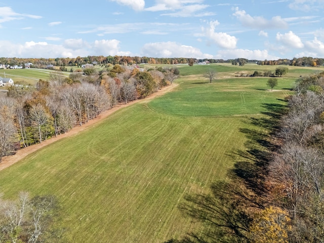 drone / aerial view with a rural view