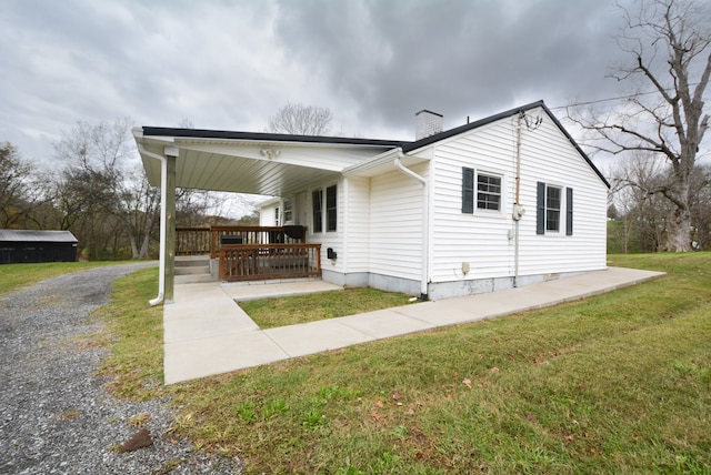 exterior space with a yard and covered porch