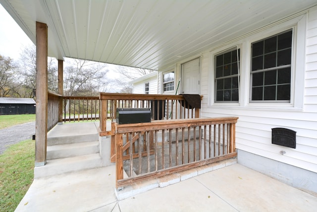 deck with a porch