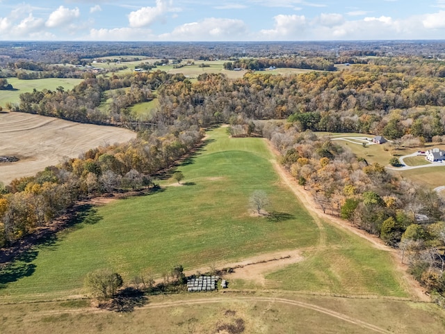 drone / aerial view featuring a rural view