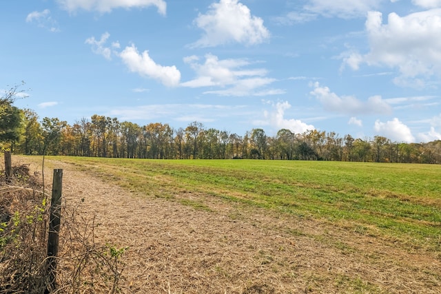 exterior space with a rural view