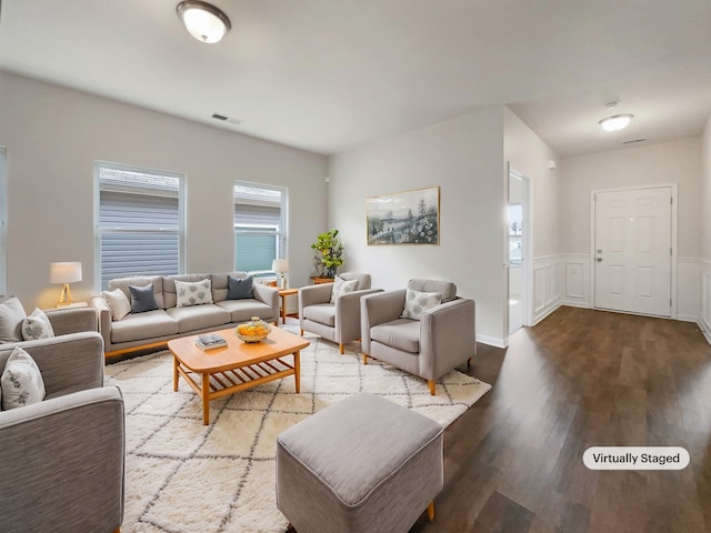 living room featuring light wood-type flooring