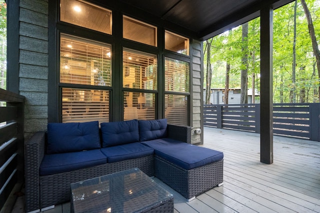 deck with an outdoor hangout area