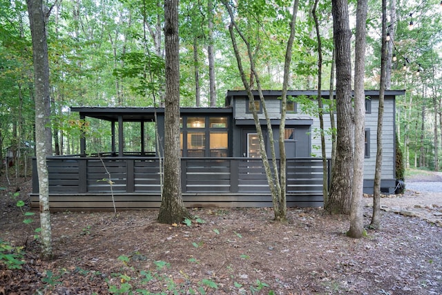 view of front of property with a sunroom