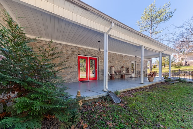 view of patio with french doors