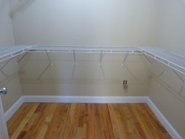 spacious closet featuring hardwood / wood-style floors