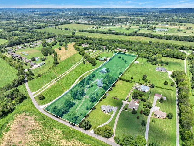 bird's eye view featuring a rural view