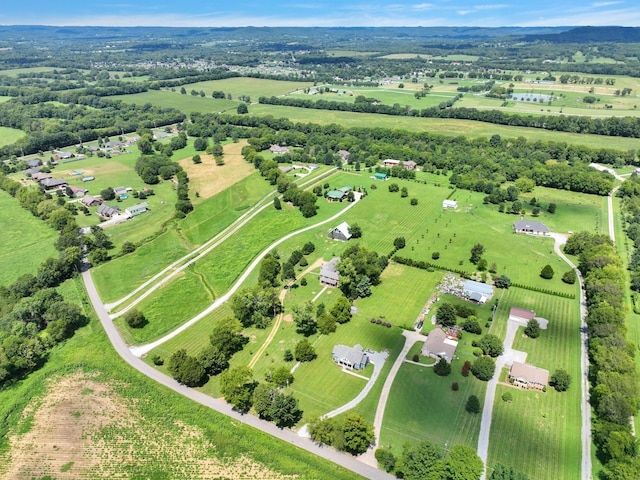 aerial view featuring a rural view