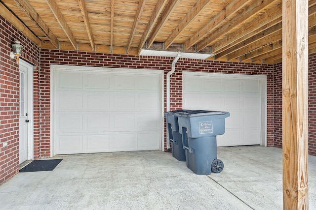 view of garage