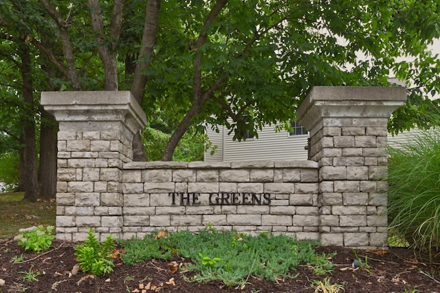 view of community sign