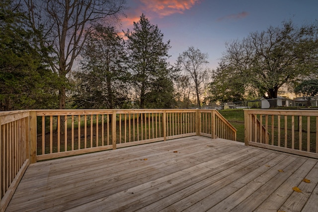 view of deck at dusk