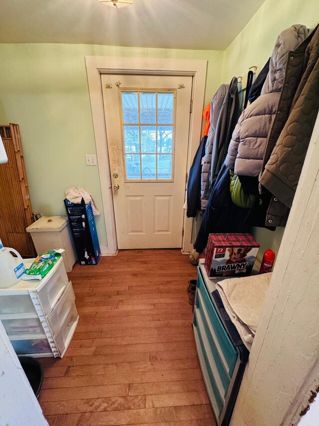 doorway featuring light hardwood / wood-style flooring