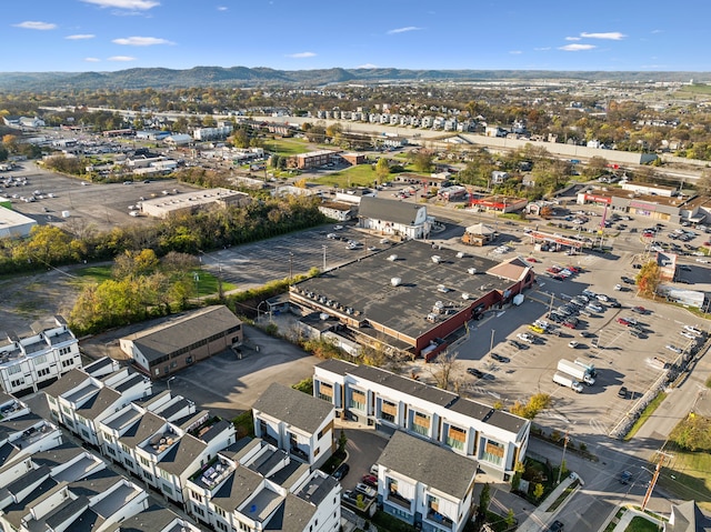 aerial view with a mountain view