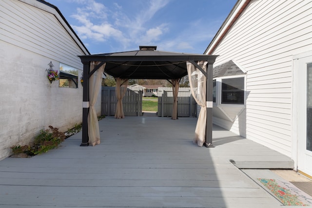 deck with a gazebo