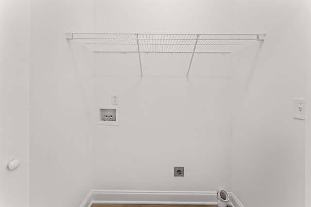 laundry room with washer hookup and hookup for an electric dryer