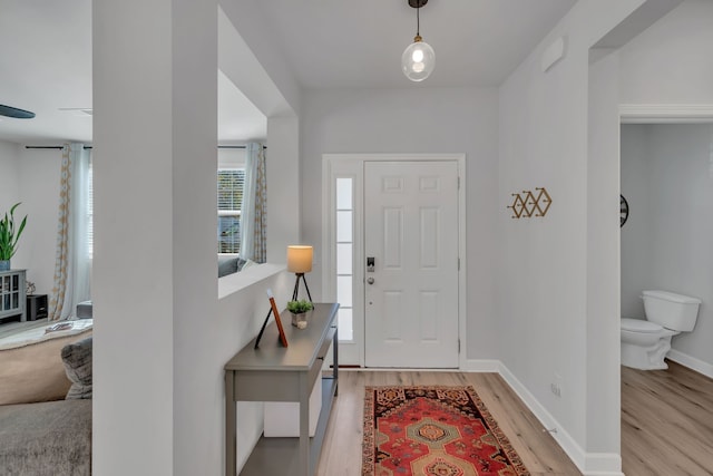 entryway featuring light wood-type flooring