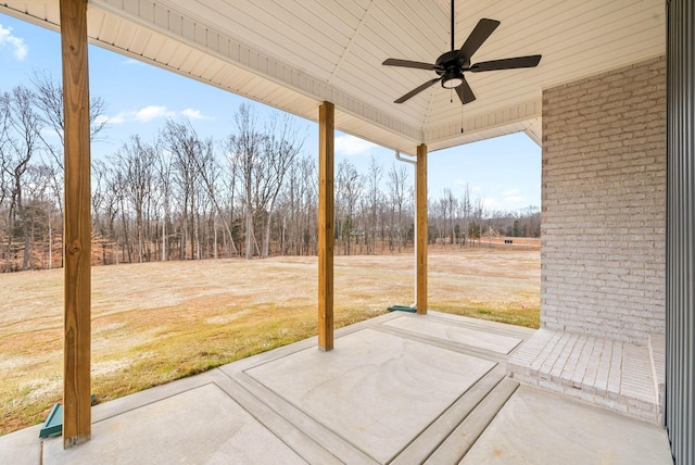 view of patio / terrace featuring ceiling fan