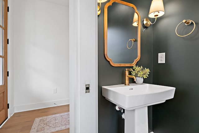 bathroom featuring hardwood / wood-style floors