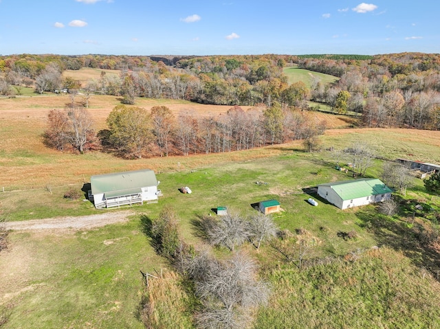 bird's eye view with a rural view