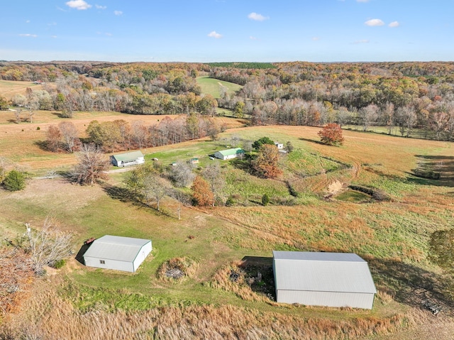 drone / aerial view featuring a rural view