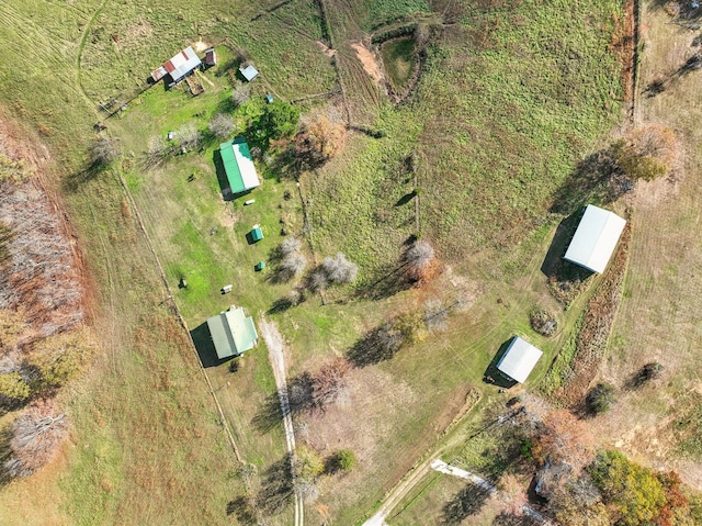 drone / aerial view with a rural view