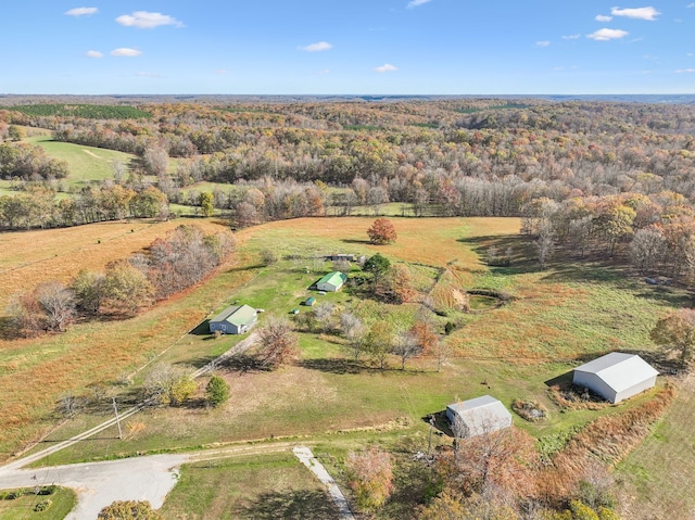 drone / aerial view with a rural view